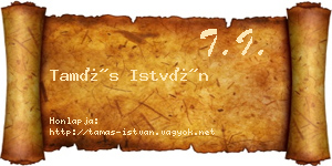 Tamás István névjegykártya